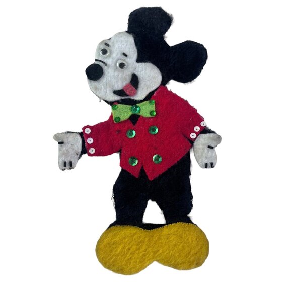 Vintage Mickey & Minnie Mouse Homemade Felt  Magnet on backs Hand Made Craft - Picture 4 of 8